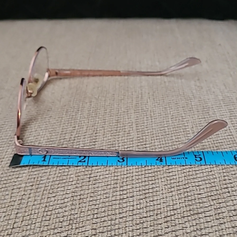 GUESS METALLIC ROSE GOLD EYEGLASS FRAME 51 16 135